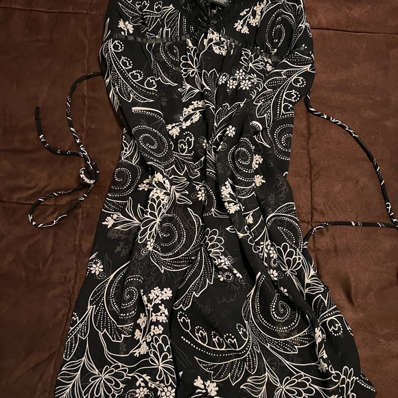 Apt 9 Babydoll Teddy and Robe, size M Black & White - Picture 2 of 13